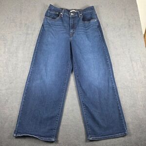 Levi's High-Rise Wide Leg Jeans Womens 30 Dark Wash Blue Excellent Denim 72970